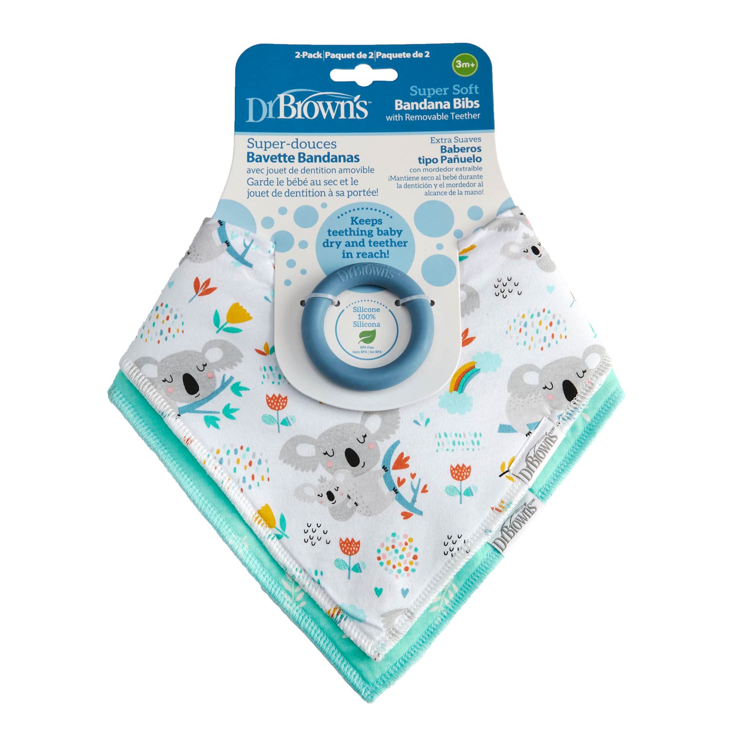 Dr. Brown's™ Bandana Bibs with Removable Teether - Image 2