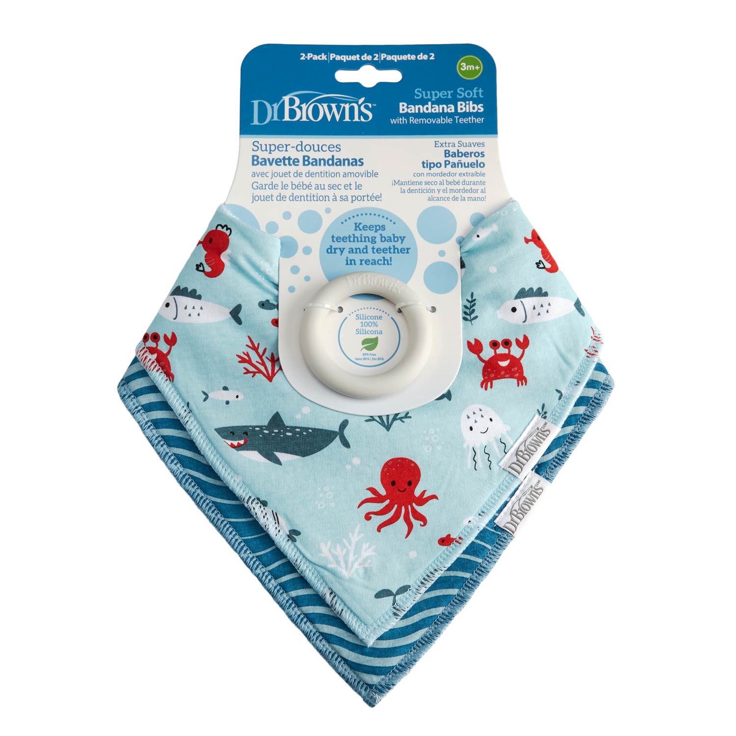 Dr. Brown's™ Bandana Bibs with Removable Teether - Image 2