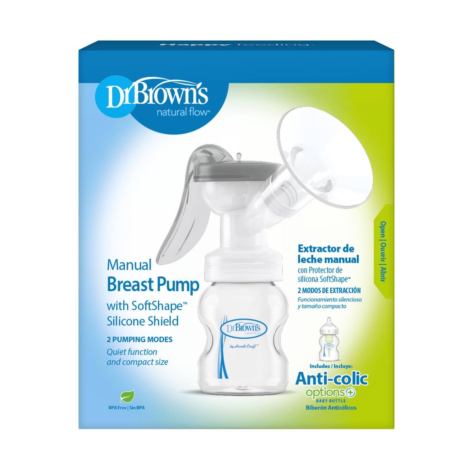 Dr. Brown's™ Manual Breast Pump with SoftShape™ Silicone Shield - Image 2