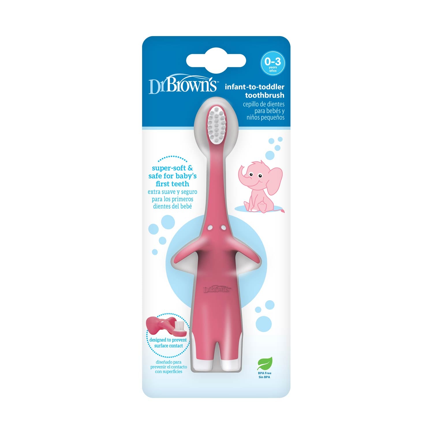 Dr. Brown's Infant-to-Toddler Toothbrush. Elephant. 1-Pack - Image 2