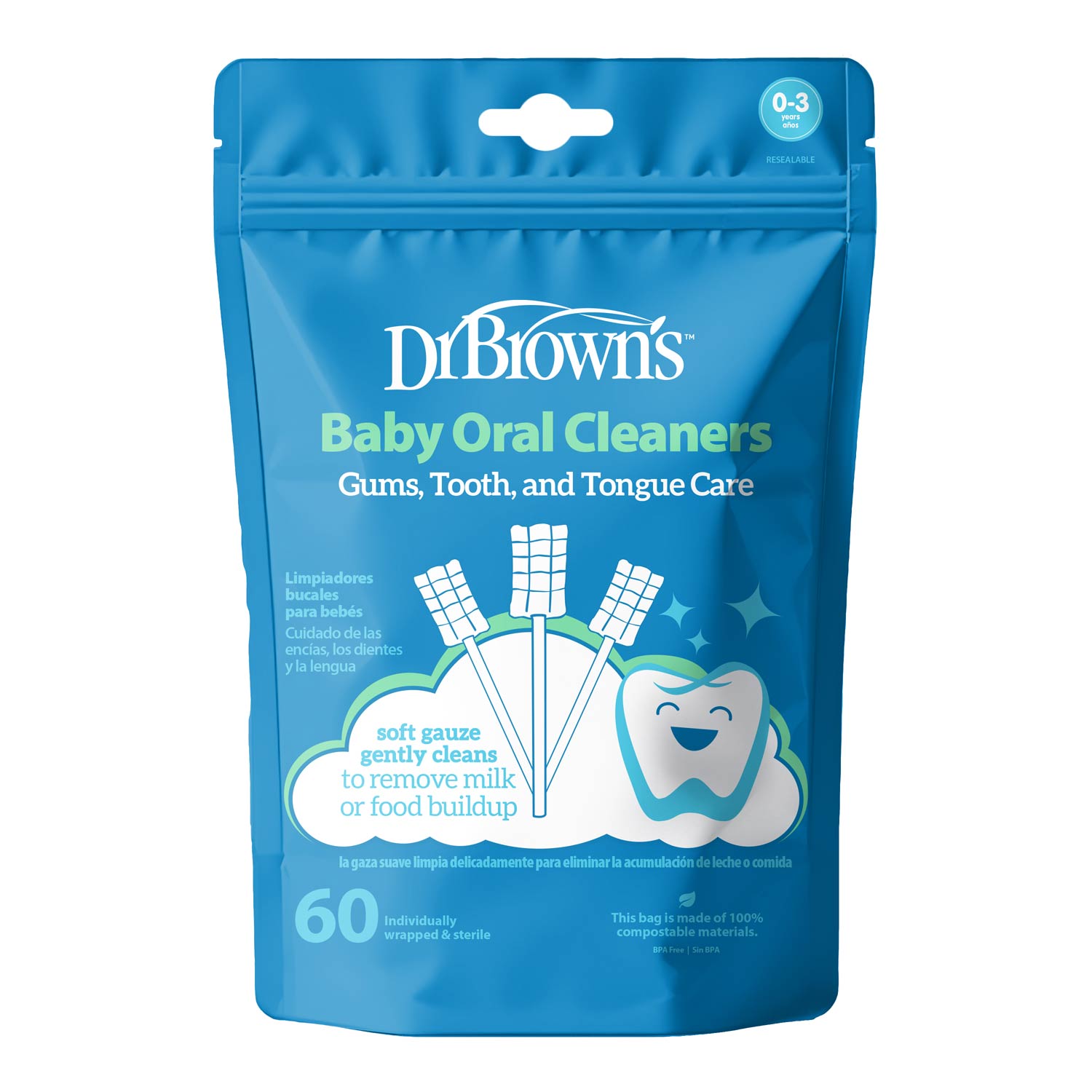 Dr. Brown's™ Baby Oral Cleaners – 60 count