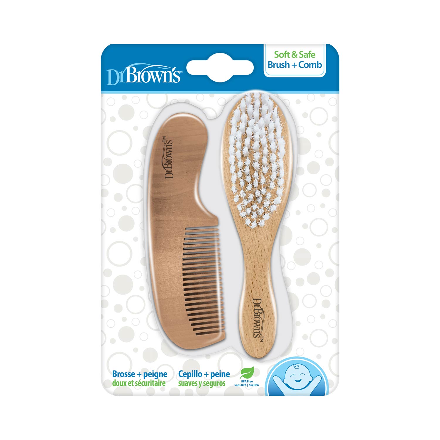 Dr. Brown's Soft and Safe Baby Brush + Comb - Image 2