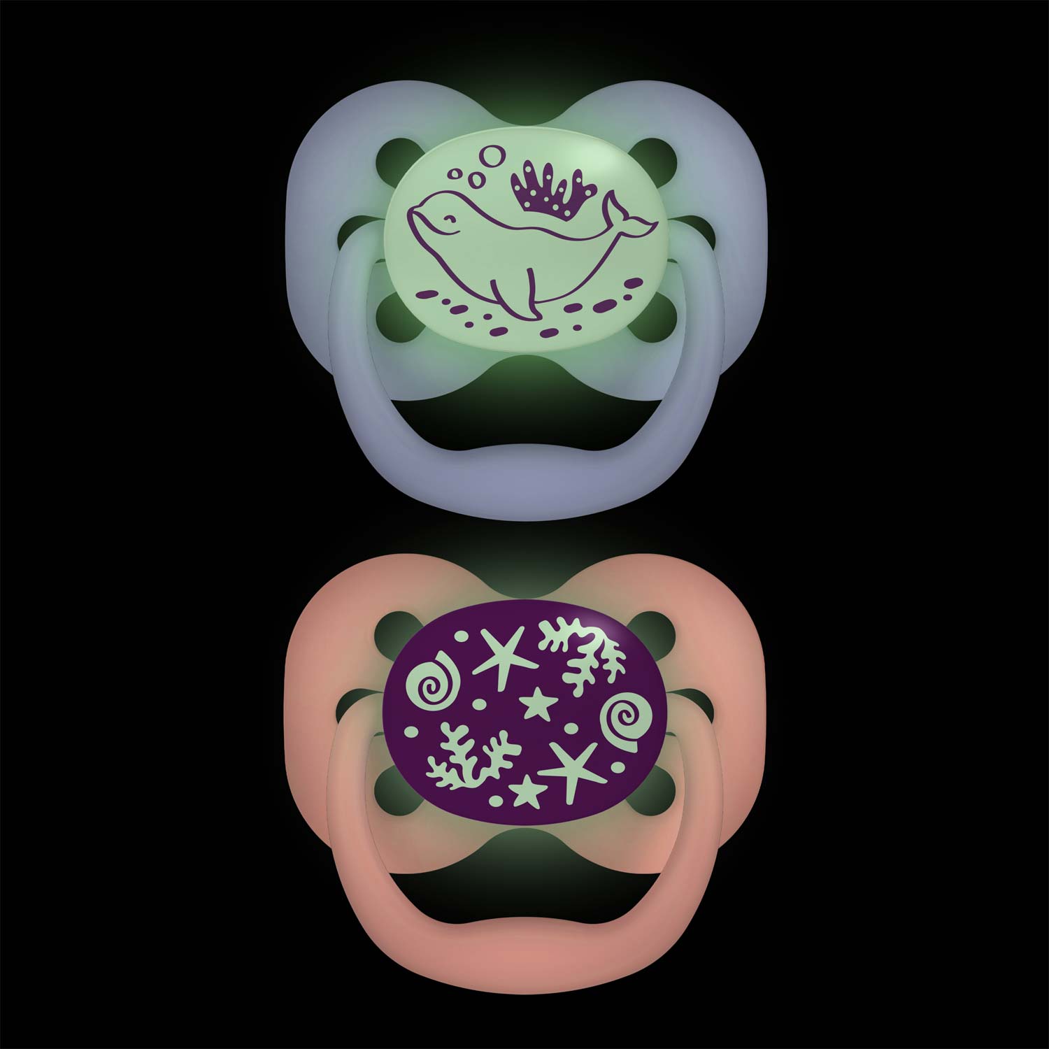 Dr. Brown's™ Advantage™ Glow-in-the-Dark Pacifiers. Ages 0-6 months. 2 Count - Image 3