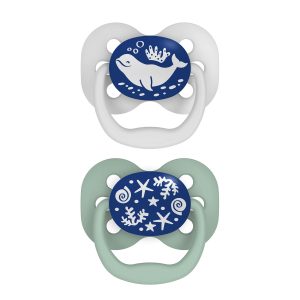 Dr. Brown's™ Advantage™ Glow-in-the-Dark Pacifiers. Ages 0-6 months. 2 Count