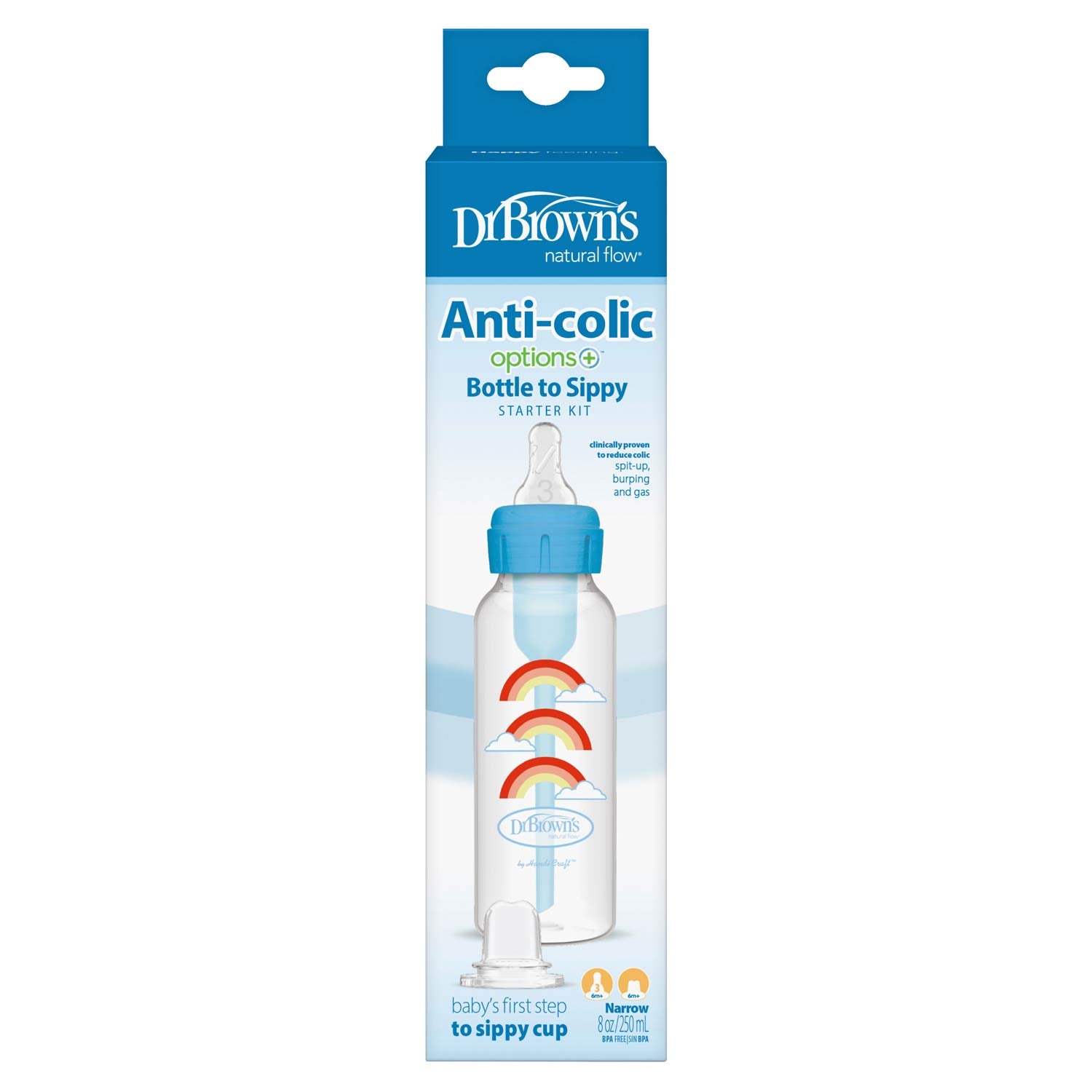 Dr. Brown's Natural Flow Anti-Colic Options+ Narrow Sippy Bottle Starter Kit - Image 2