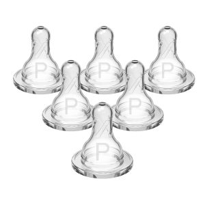 Dr. Brown's Natural Flow® Narrow Baby Bottle Silicone Nipple. 6-Pack