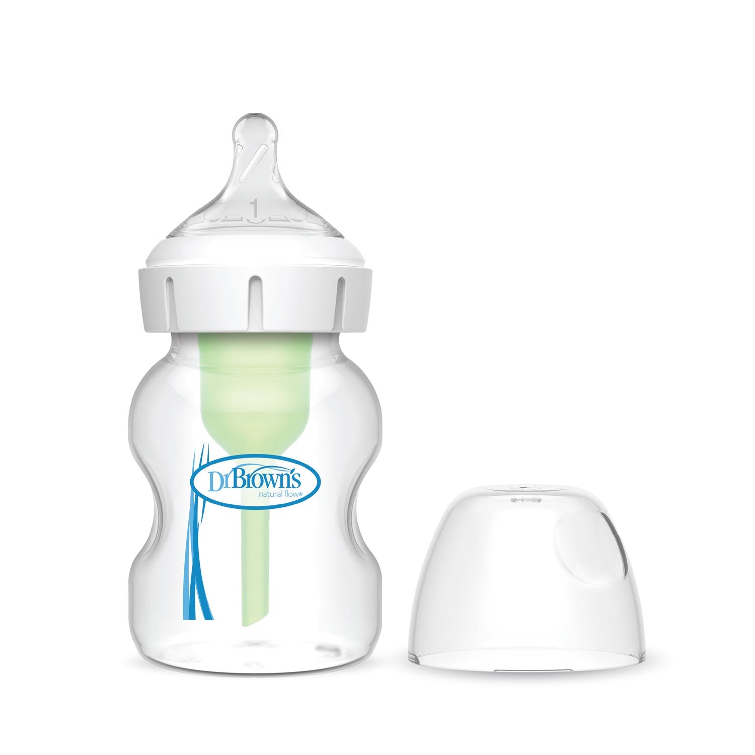 Dr. Brown's Natural Flow Anti-Colic Options+ Wide-Neck Baby Bottle. with Level 1 Slow Flow Nipple