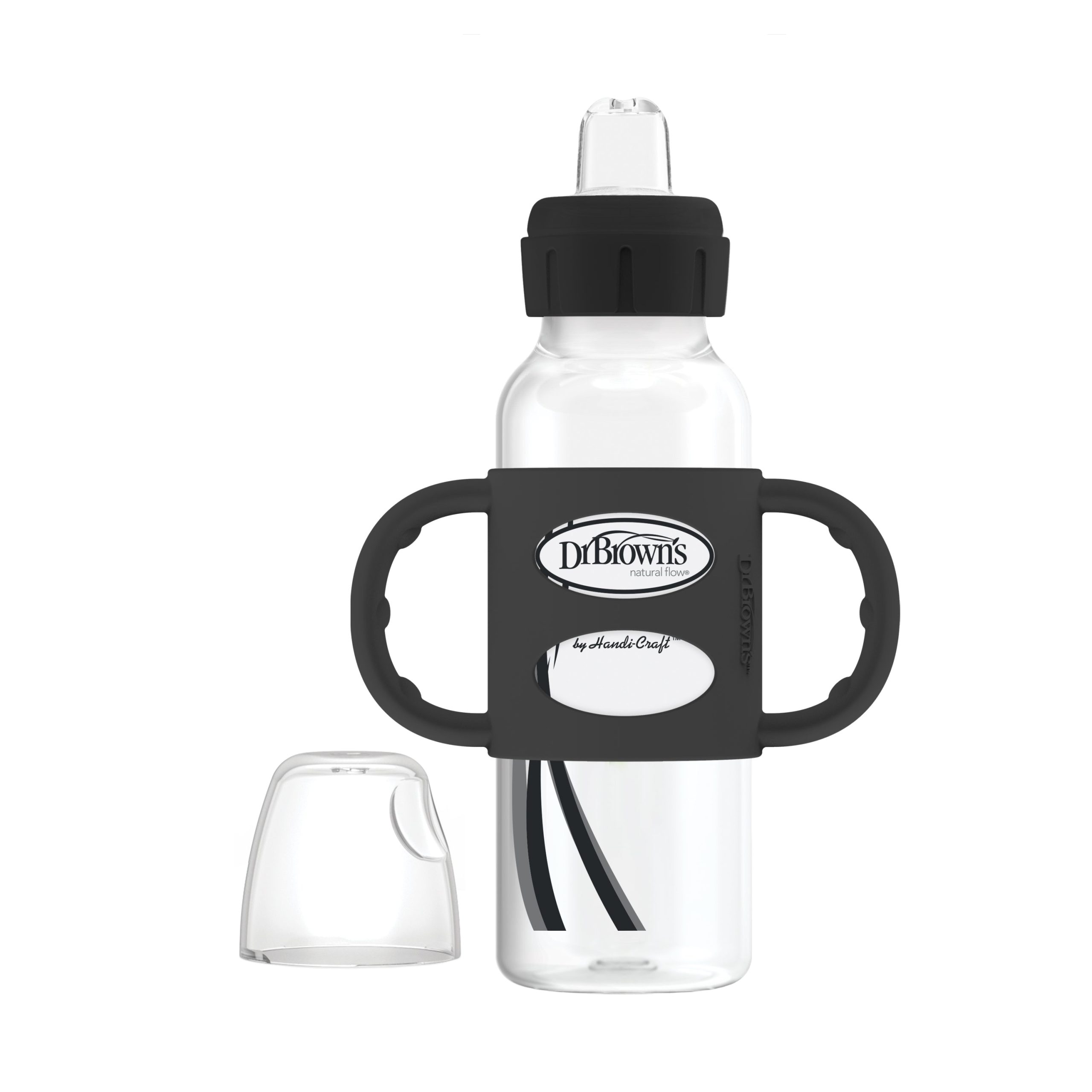 Dr. Brown's Milestones Narrow Sippy Spout Bottle with Silicone Handles. 8 oz/250 mL
