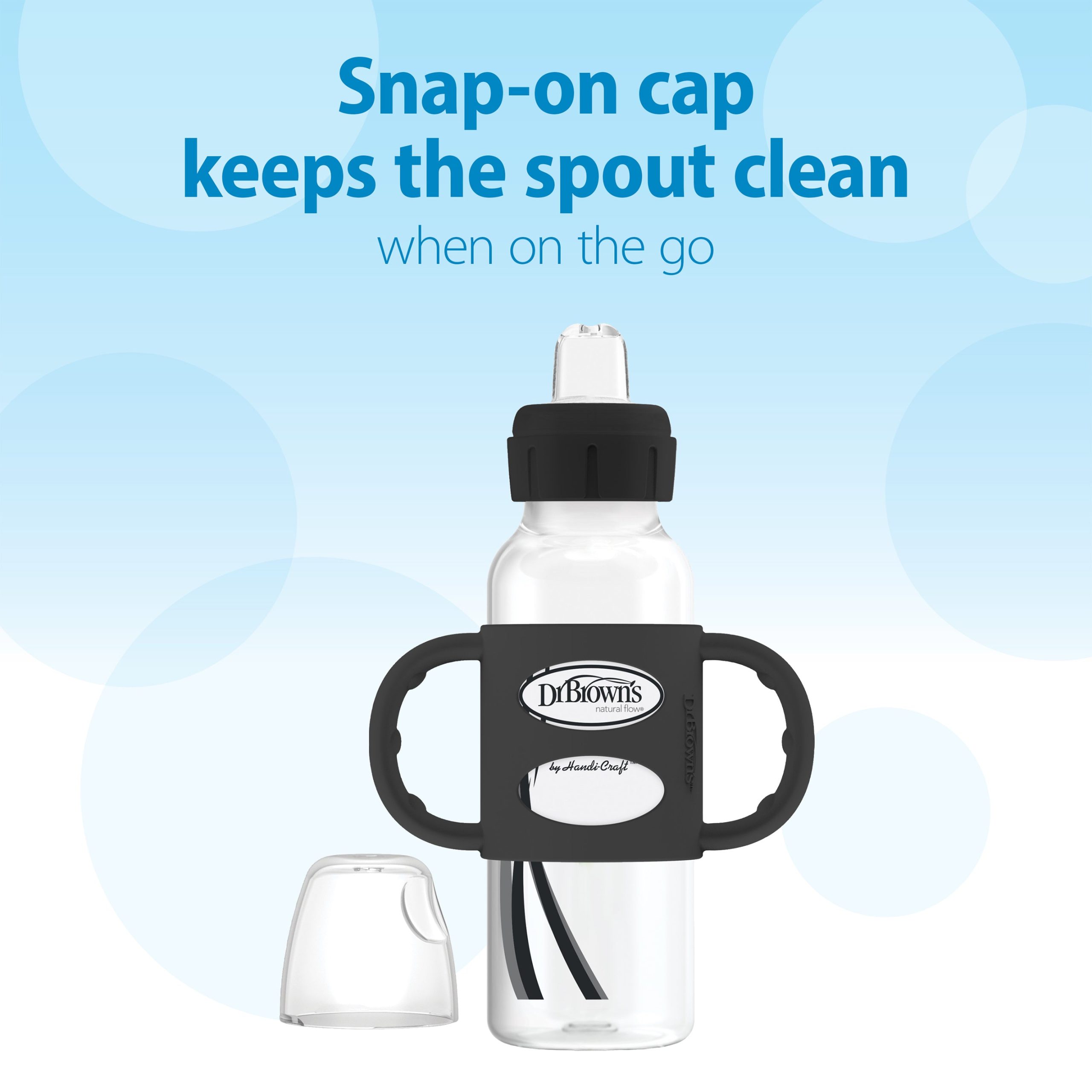 Dr. Brown's Milestones Narrow Sippy Spout Bottle with Silicone Handles. 8 oz/250 mL - Image 3