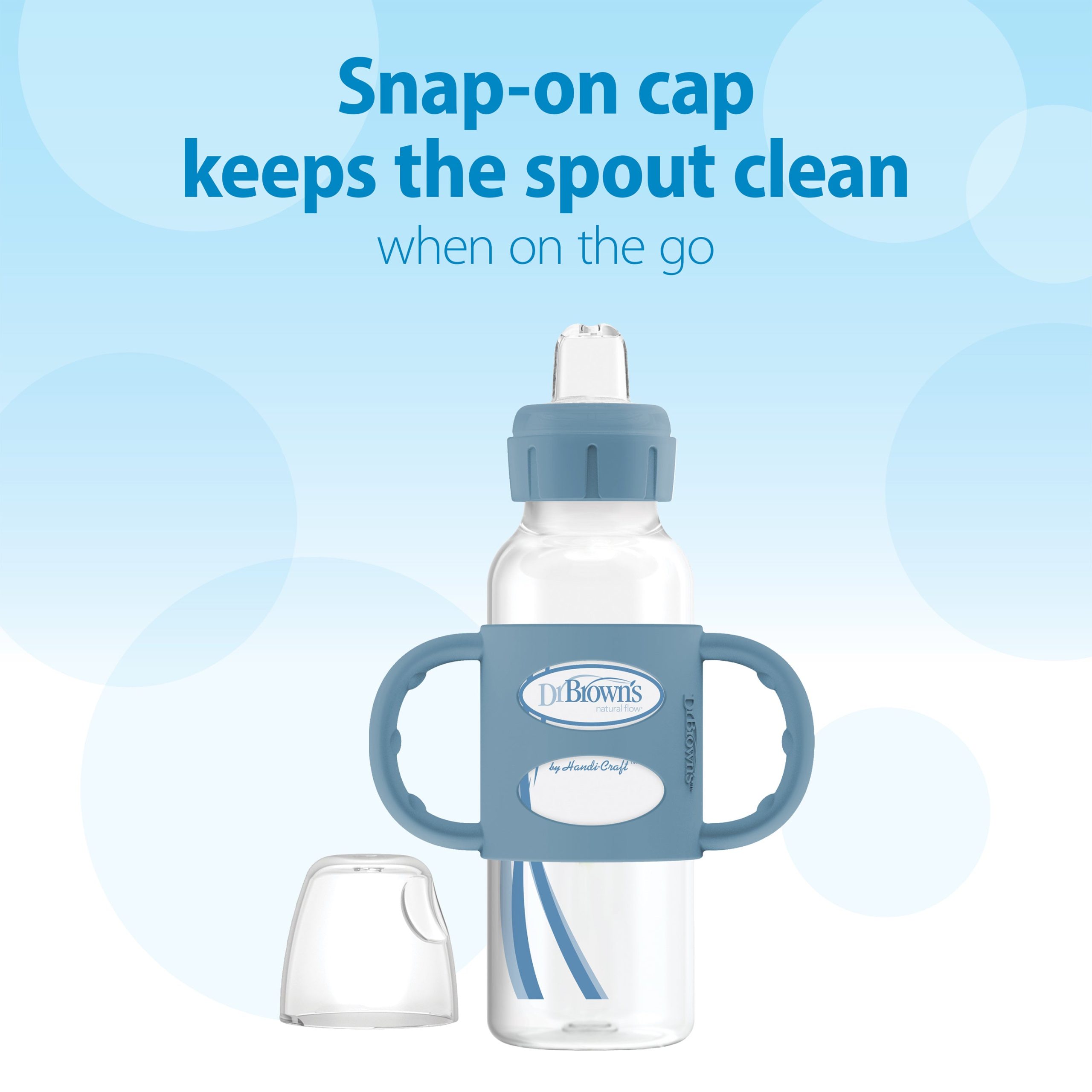 Dr. Brown's Milestones Narrow Sippy Spout Bottle with Silicone Handles. 8 oz/250 mL - Image 3