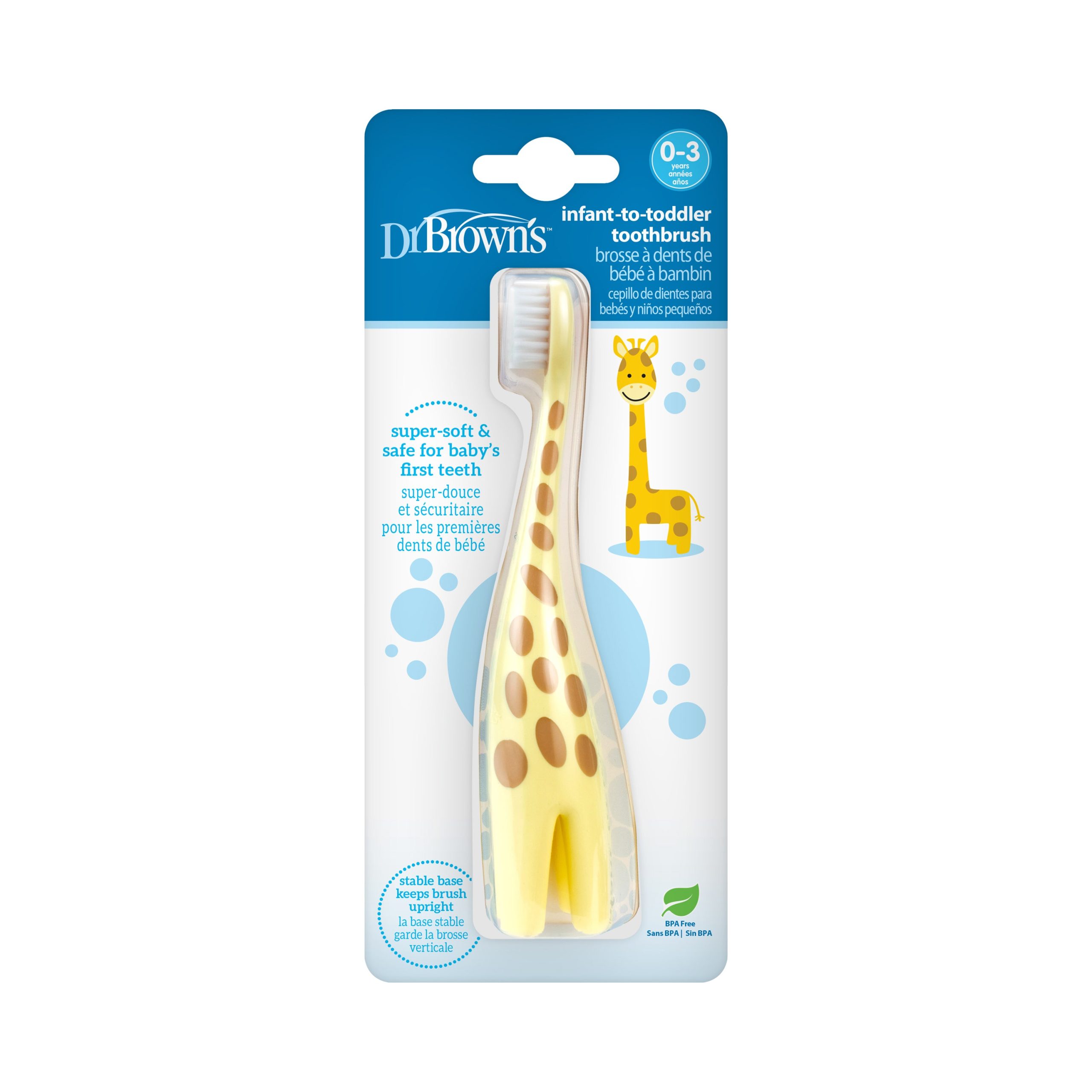 Dr. Brown's Infant-to-Toddler Toothbrush. Giraffe. 1-Pack - Image 3