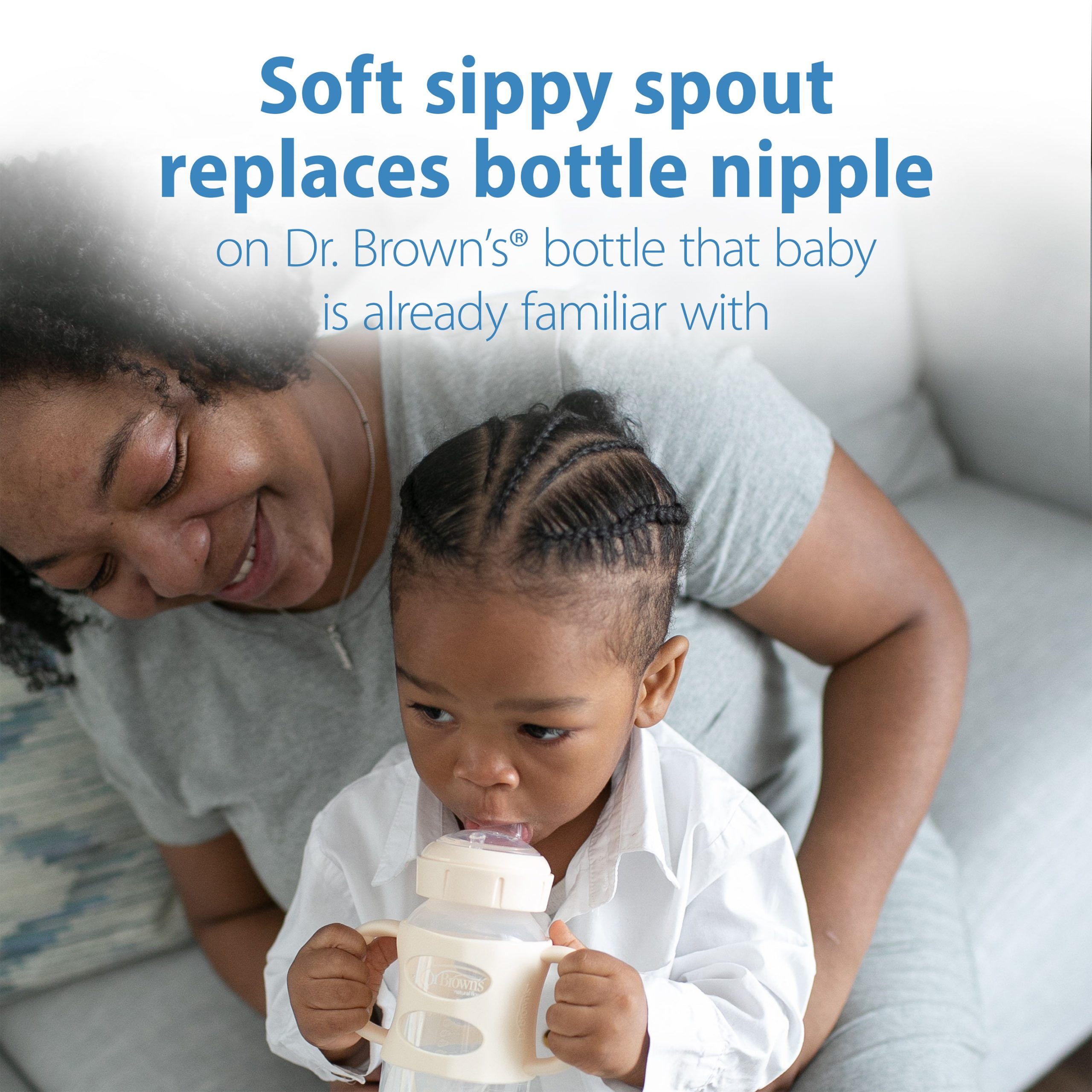 Dr. Brown's Milestones Wide-Neck Sippy Spout Bottle with Silicone Handles. 9 oz/270 mL - Image 3