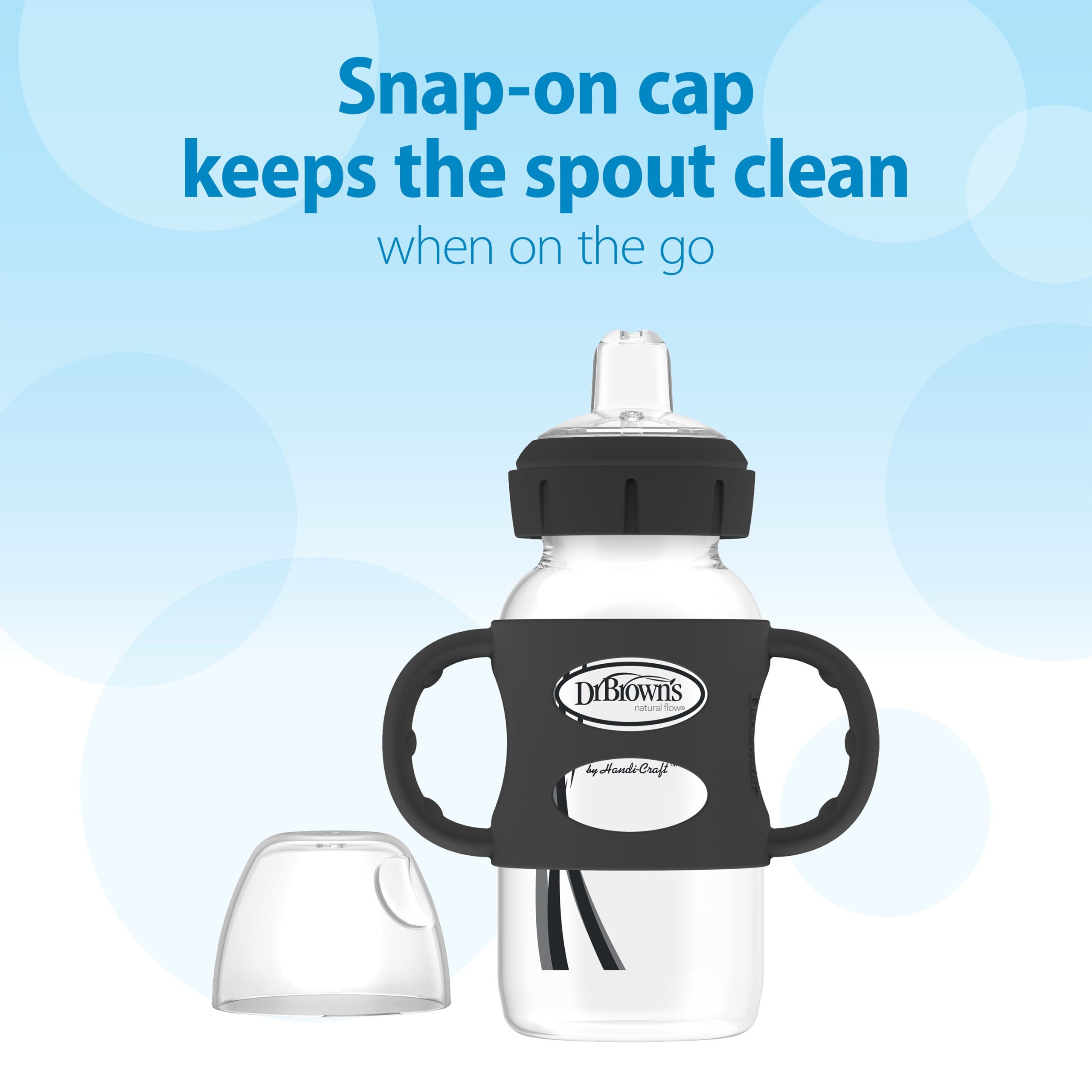Dr. Brown's Milestones Wide-Neck Sippy Spout Bottle with Silicone Handles. 9 oz/270 mL - Image 3