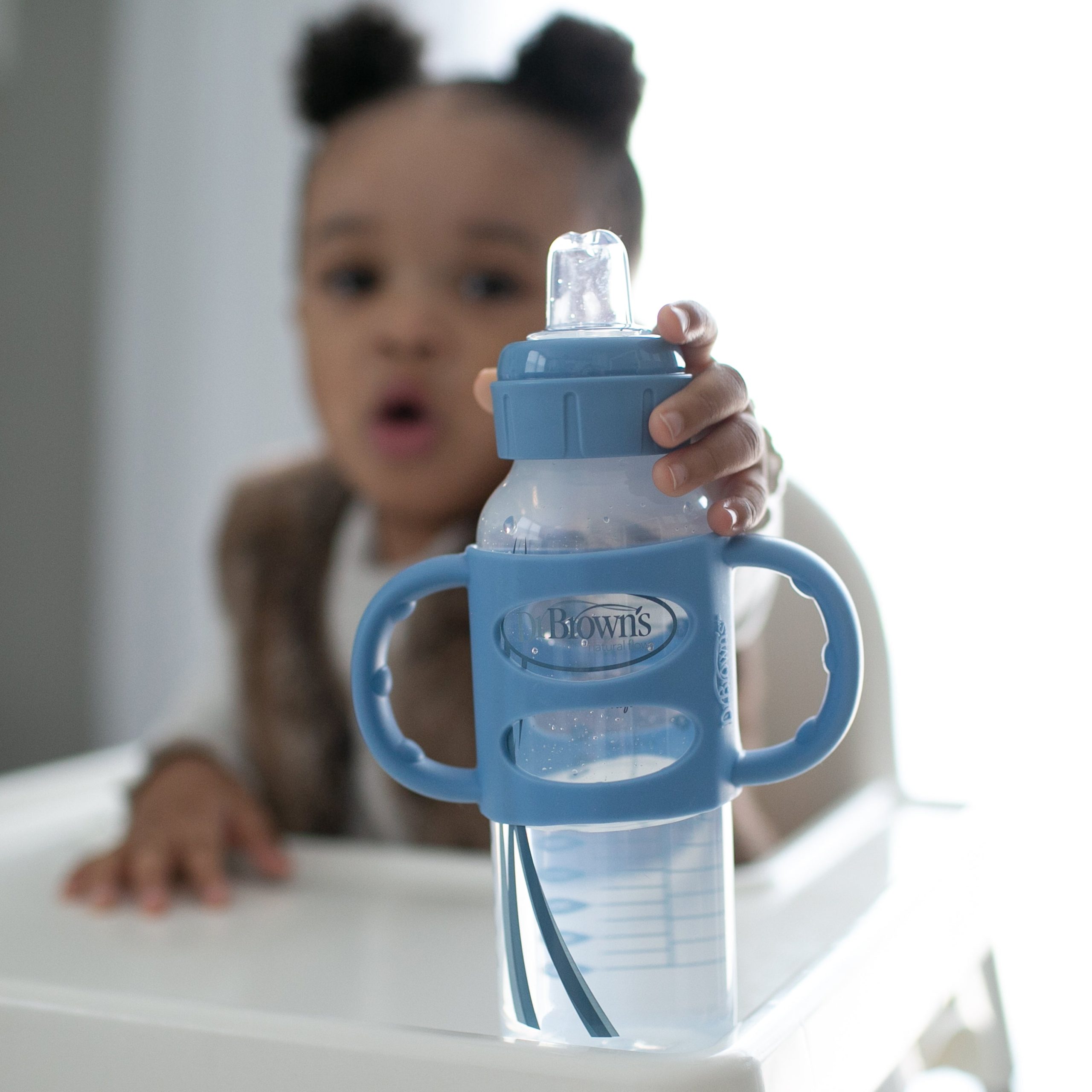 Dr. Brown's Milestones Narrow Sippy Spout Bottle with Silicone Handles. 8 oz/250 mL - Image 4