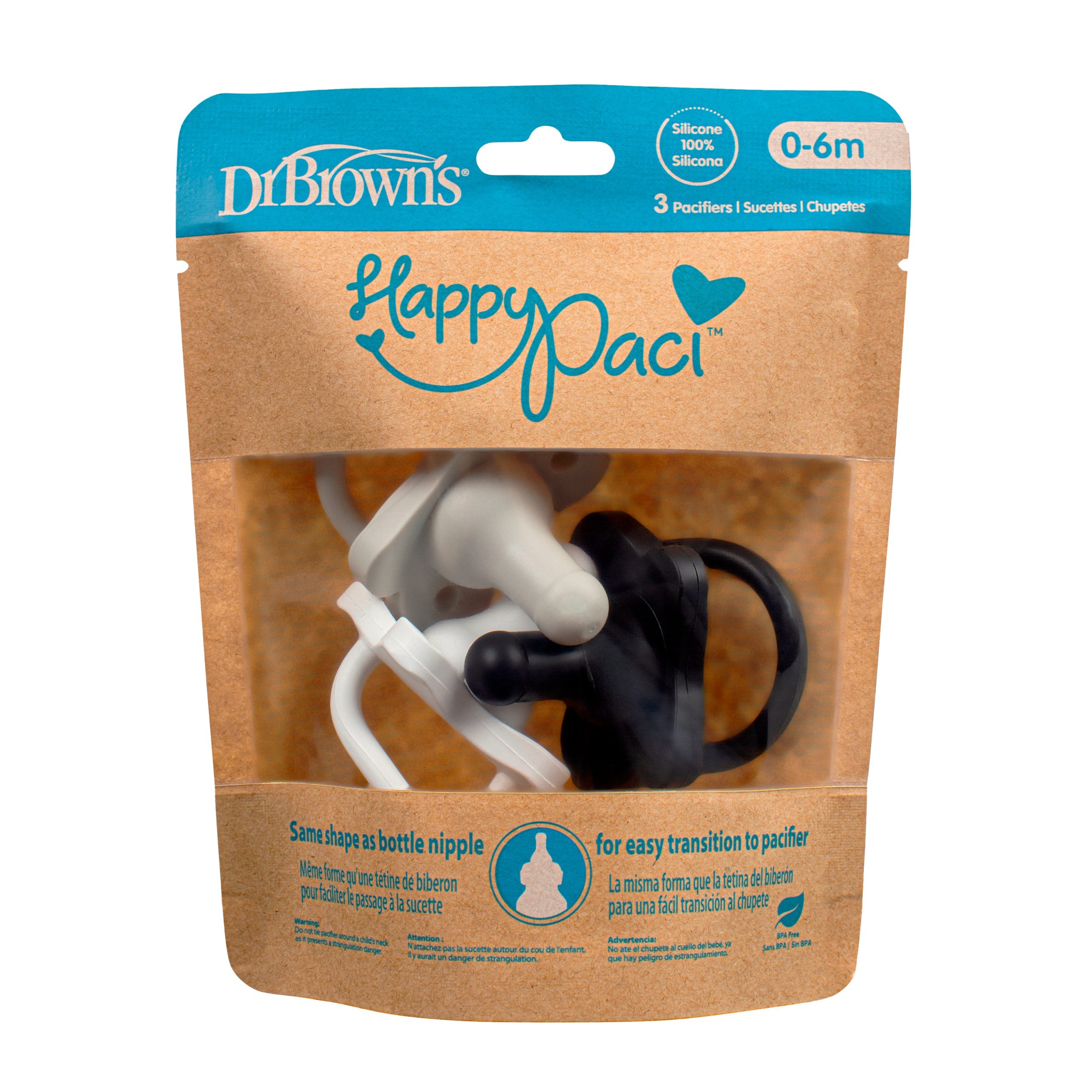 Dr. Brown's® HappyPaci™ 100% Silicone One-Piece Pacifier - Image 3
