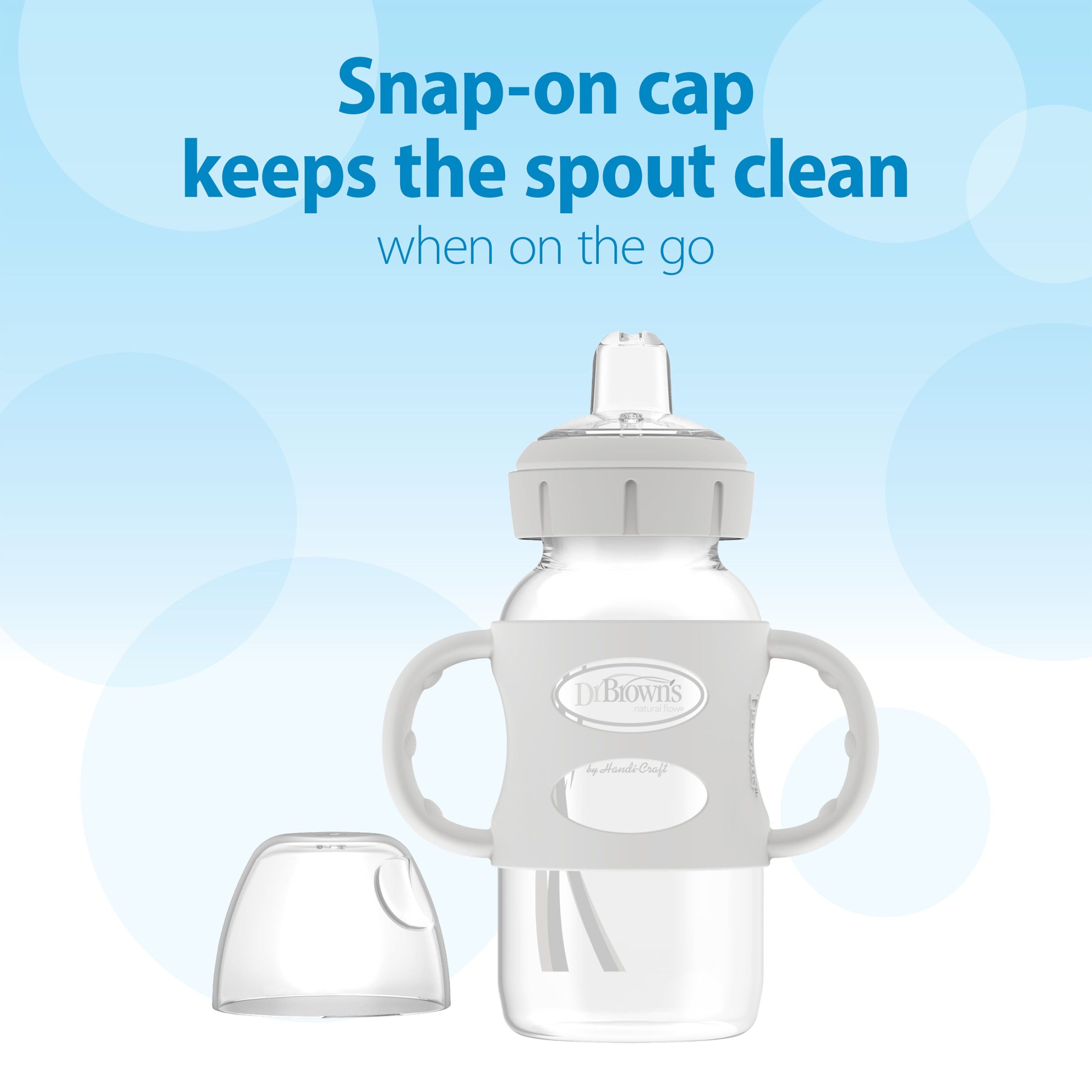 Dr. Brown's Milestones Wide-Neck Sippy Spout Bottle with Silicone Handles. 9 oz/270 mL - Image 3