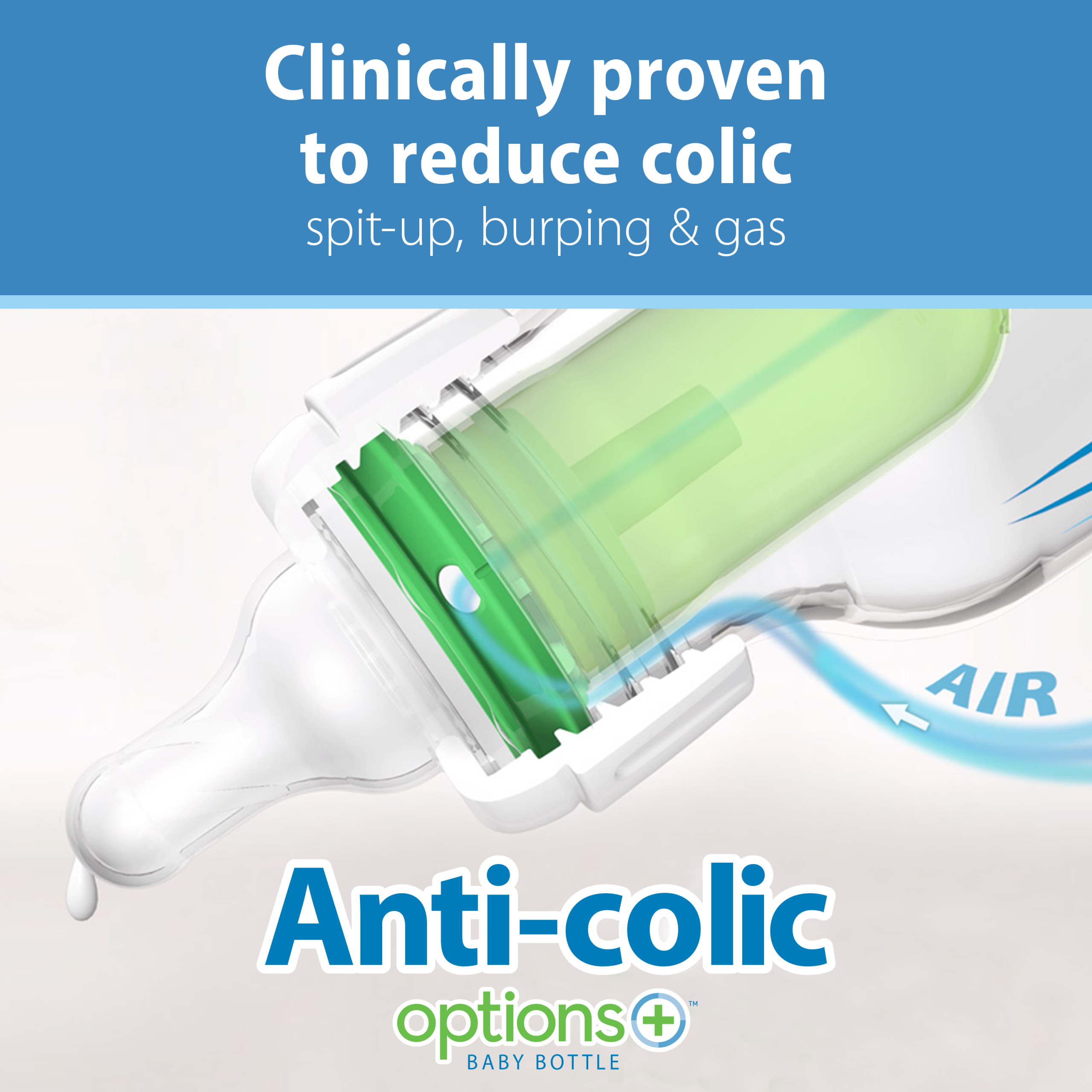 Dr. Brown's Natural Flow® Anti-Colic Options+™ Narrow Baby Bottle Gift Set with Advantage™ Pacifier. and Bottle Travel Caps - Image 6