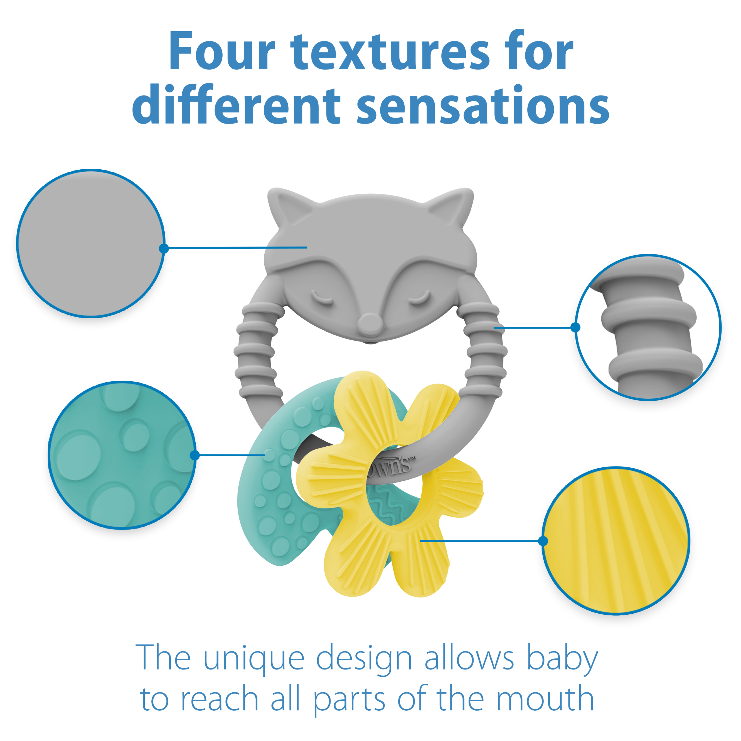 Dr. Brown's® Learning Loop Silicone Ring Teether. Fox - Image 3