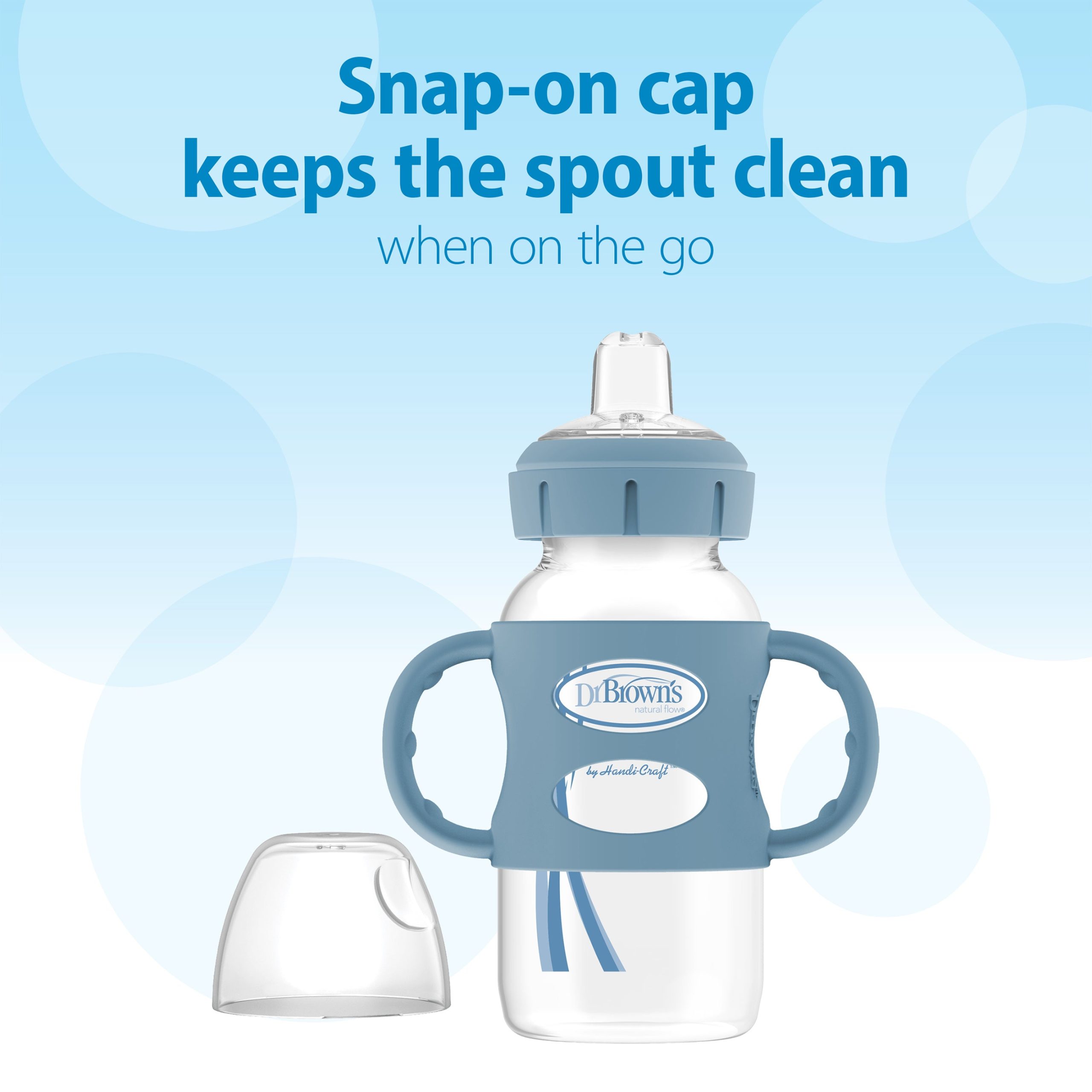 Dr. Brown's Milestones Wide-Neck Sippy Spout Bottle with Silicone Handles. 9 oz/270 mL - Image 3