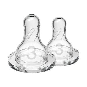 Dr. Brown's Natural Flow Narrow Baby Bottle Silicone Nipple. Level 3. 2-Pack