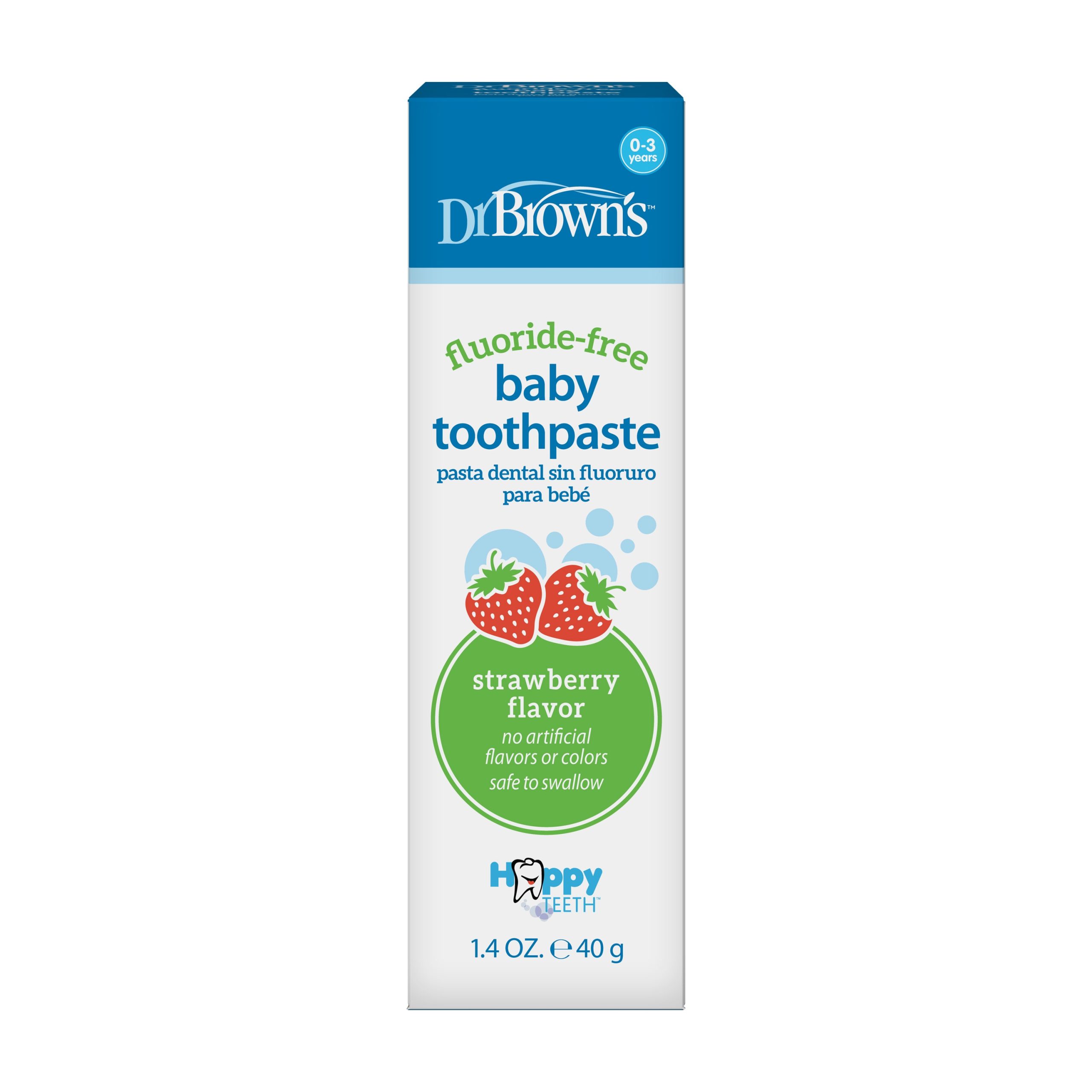 Dr. Brown's™ Fluoride-Free Baby Toothpaste. Strawberry. 1.4oz/40g. 1-Pack - Image 2