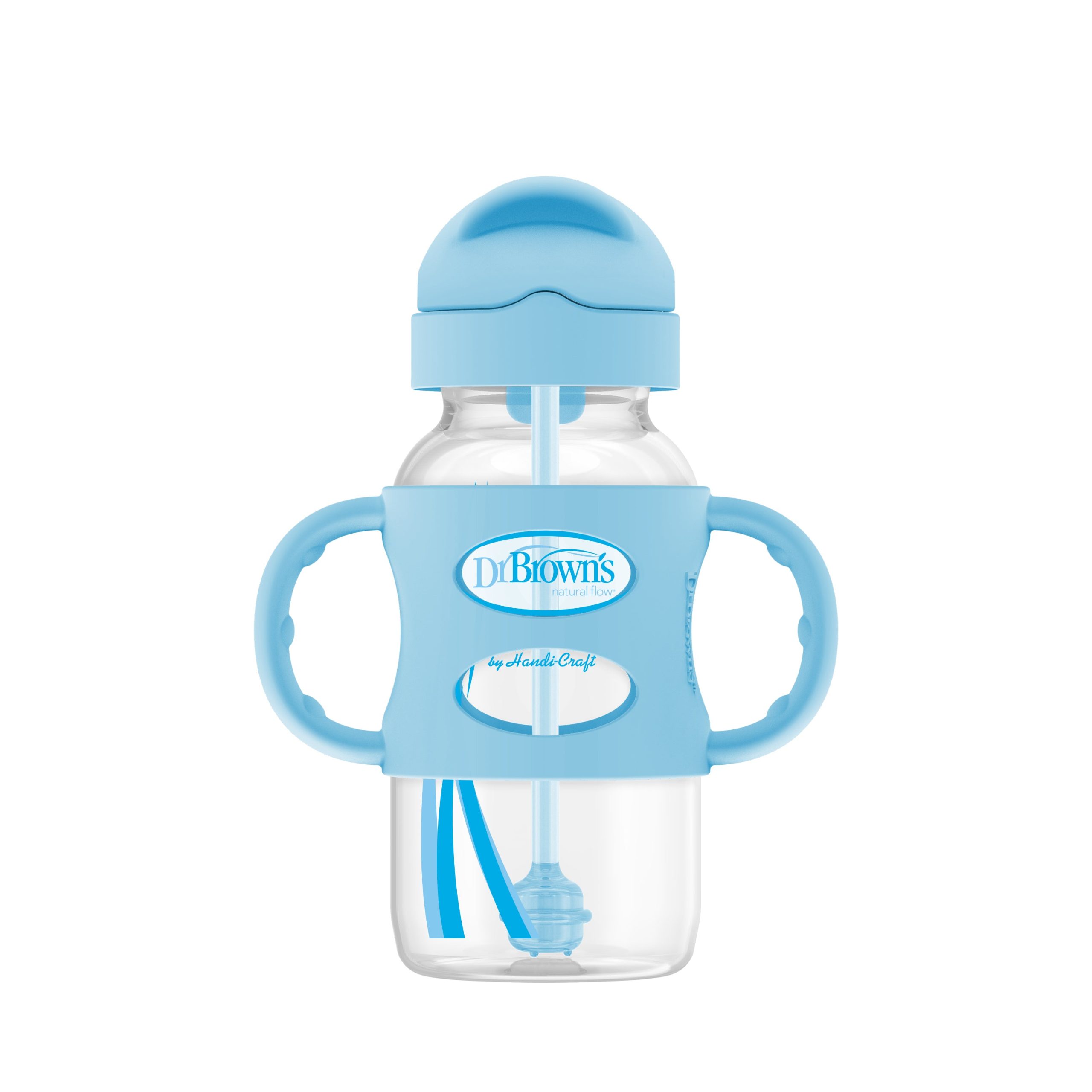 Dr. Brown's Milestones Wide-Neck Sippy Straw Bottle with Silicone Handles. 9 oz/270 mL - Image 3