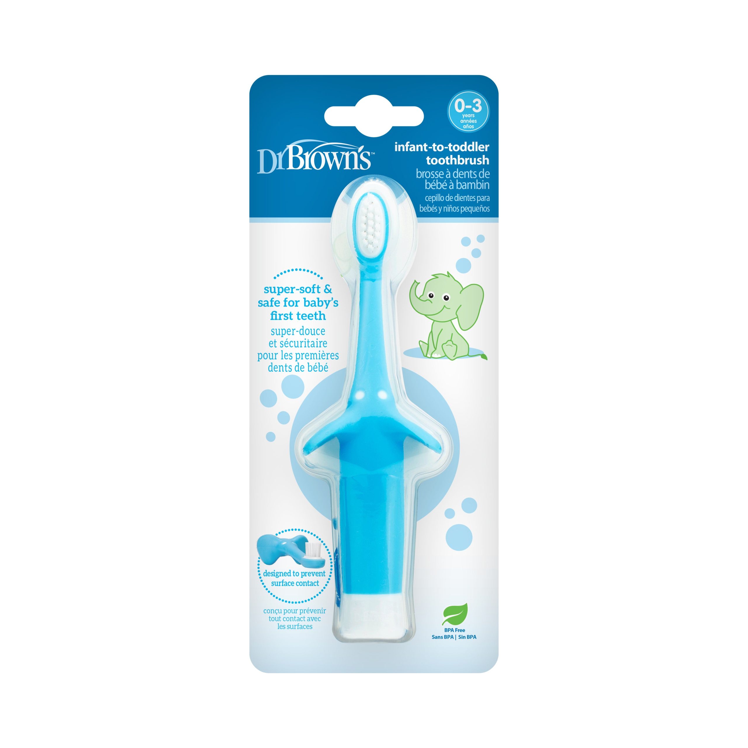 Dr. Brown's Infant-to-Toddler Toothbrush. Elephant. 1-Pack - Image 3