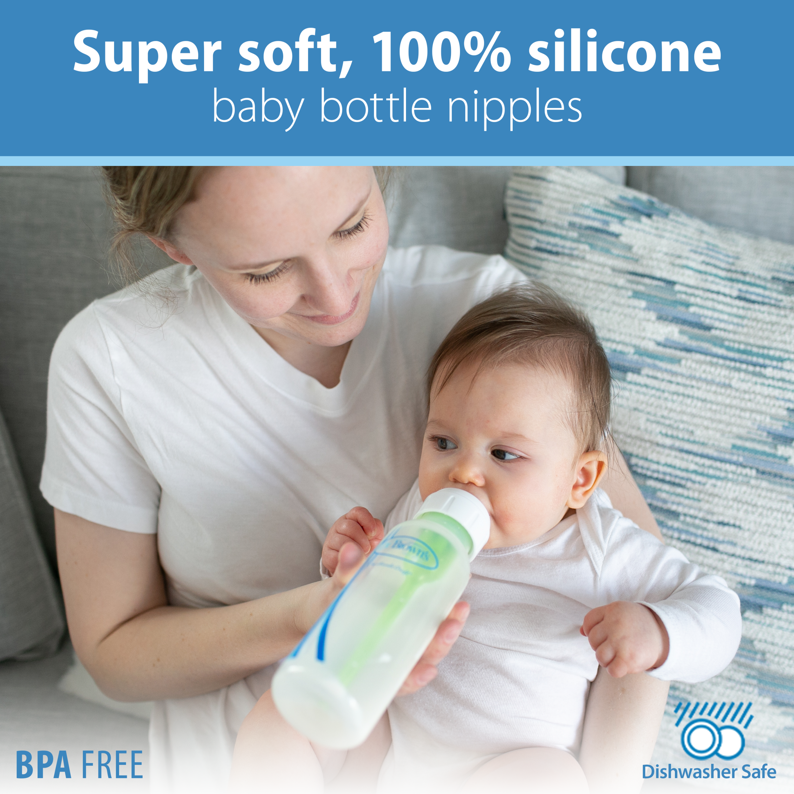 Dr. Brown's Natural Flow Narrow Baby Bottle Silicone Nipple. Level 3. 2-Pack - Image 8