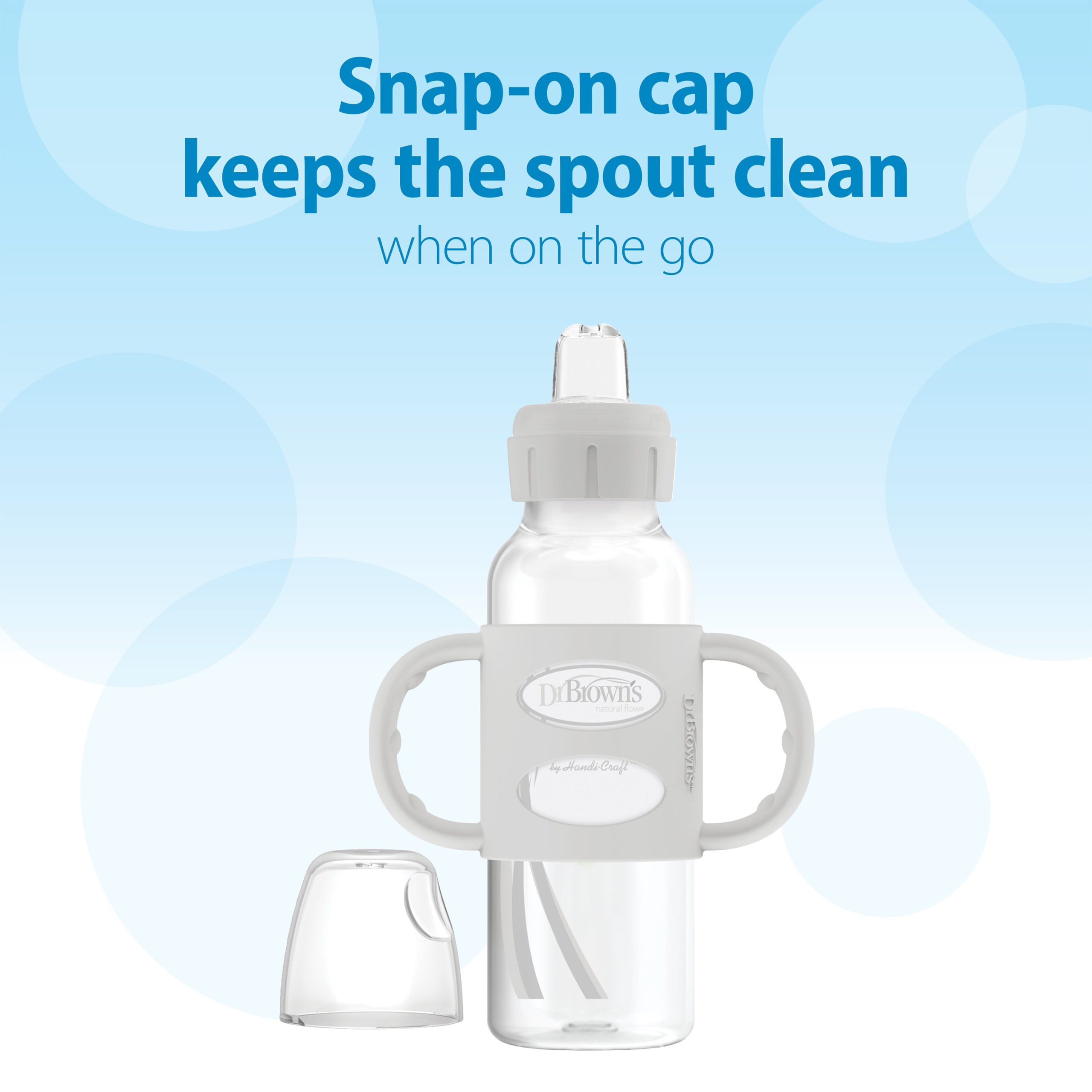 Dr. Brown's Milestones Narrow Sippy Spout Bottle with Silicone Handles. 8 oz/250 mL - Image 3