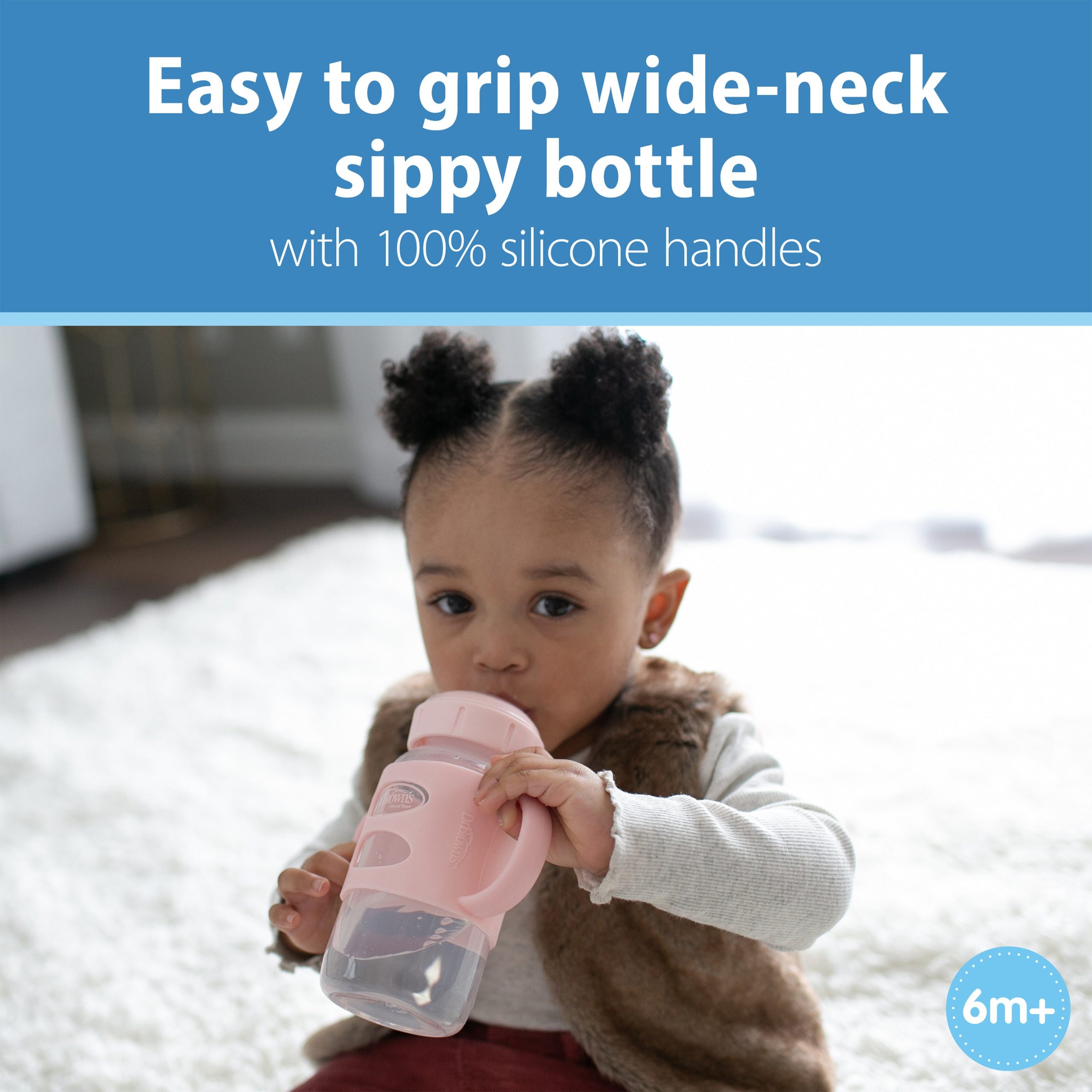 Dr. Brown's Milestones Wide-Neck Sippy Spout Bottle with Silicone Handles. 9 oz/270 mL - Image 3